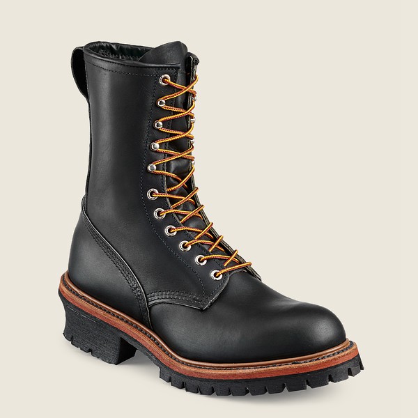 Mens Red Wing Loggermax - 9-inch Soft Toe - Work Boots Black - SFH653712